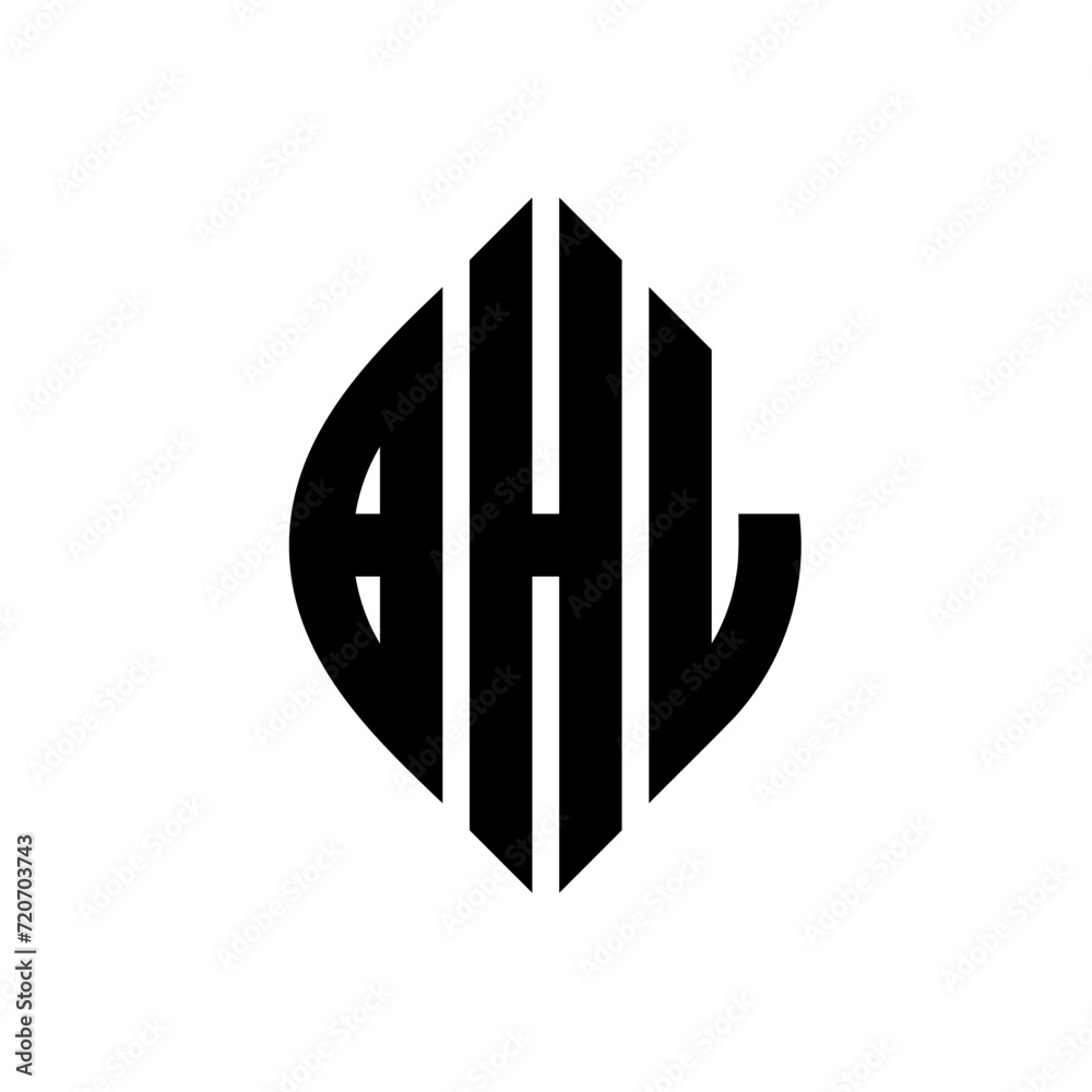 BHL circle letter logo design with circle and ellipse shape. BHL ellipse letters with typographic style. The three initials form a circle logo. BHL Circle Emblem Abstract Monogram Letter Mark Vector. BHL circle letter logo design with circle and ellipse shape. BHL ellipse letters with typographic style. The three initials form a circle logo. BHL Circle Emblem Abstract Monogram Letter Mark Vector.