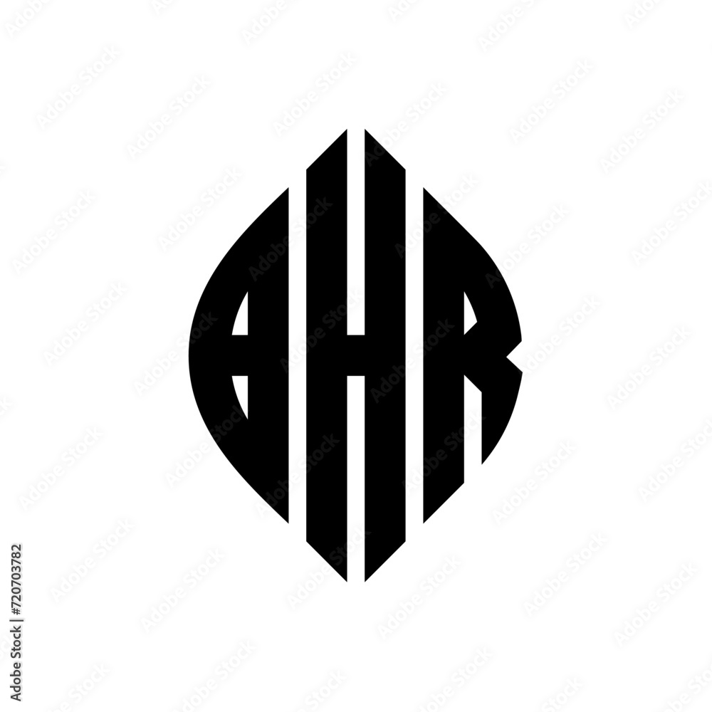 BHR circle letter logo design with circle and ellipse shape. BHR ellipse letters with typographic style. The three initials form a circle logo. BHR Circle Emblem Abstract Monogram Letter Mark Vector. BHR circle letter logo design with circle and ellipse shape. BHR ellipse letters with typographic style. The three initials form a circle logo. BHR Circle Emblem Abstract Monogram Letter Mark Vector.