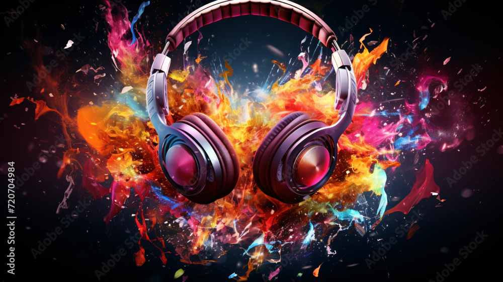 music background with headphones music background with headphones