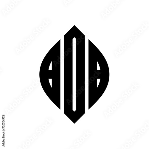 BOB circle letter logo design with circle and ellipse shape. BOB ellipse letters with typographic style. The three initials form a circle logo. BOB Circle Emblem Abstract Monogram Letter Mark Vector.