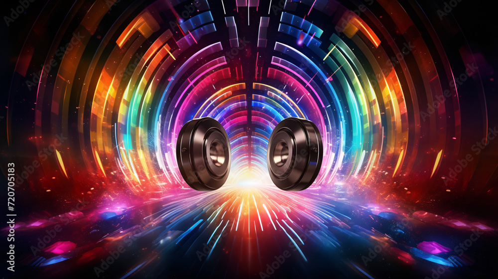 Obraz premium background with headphones