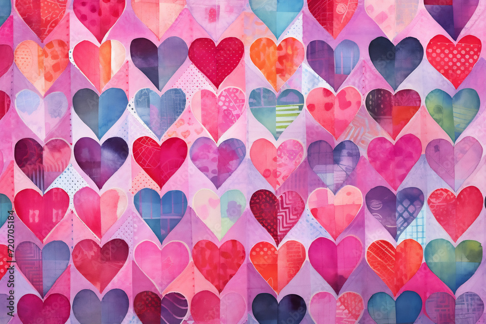 Hearts Afloat: A Symphony in Pink. Valentine's day holiday backdrop texture
