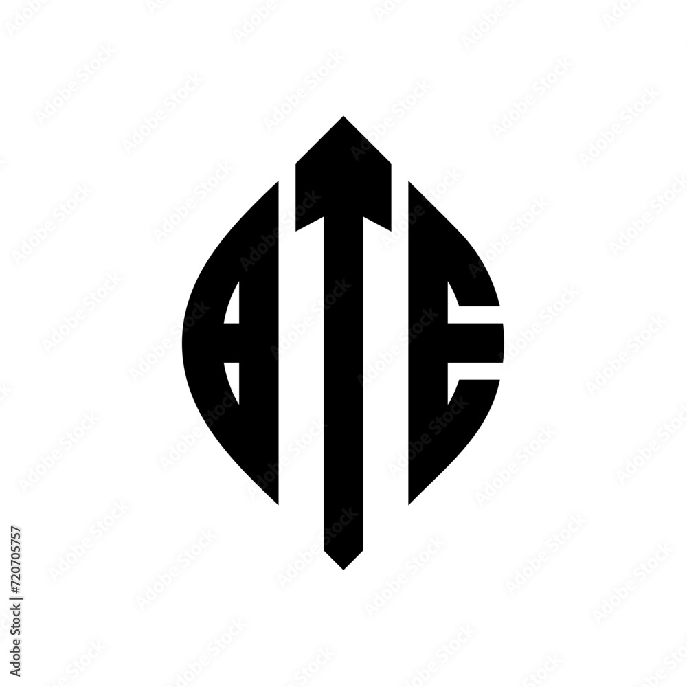 BTE circle letter logo design with circle and ellipse shape. BTE ellipse letters with typographic style. The three initials form a circle logo. BTE Circle Emblem Abstract Monogram Letter Mark Vector. BTE circle letter logo design with circle and ellipse shape. BTE ellipse letters with typographic style. The three initials form a circle logo. BTE Circle Emblem Abstract Monogram Letter Mark Vector.