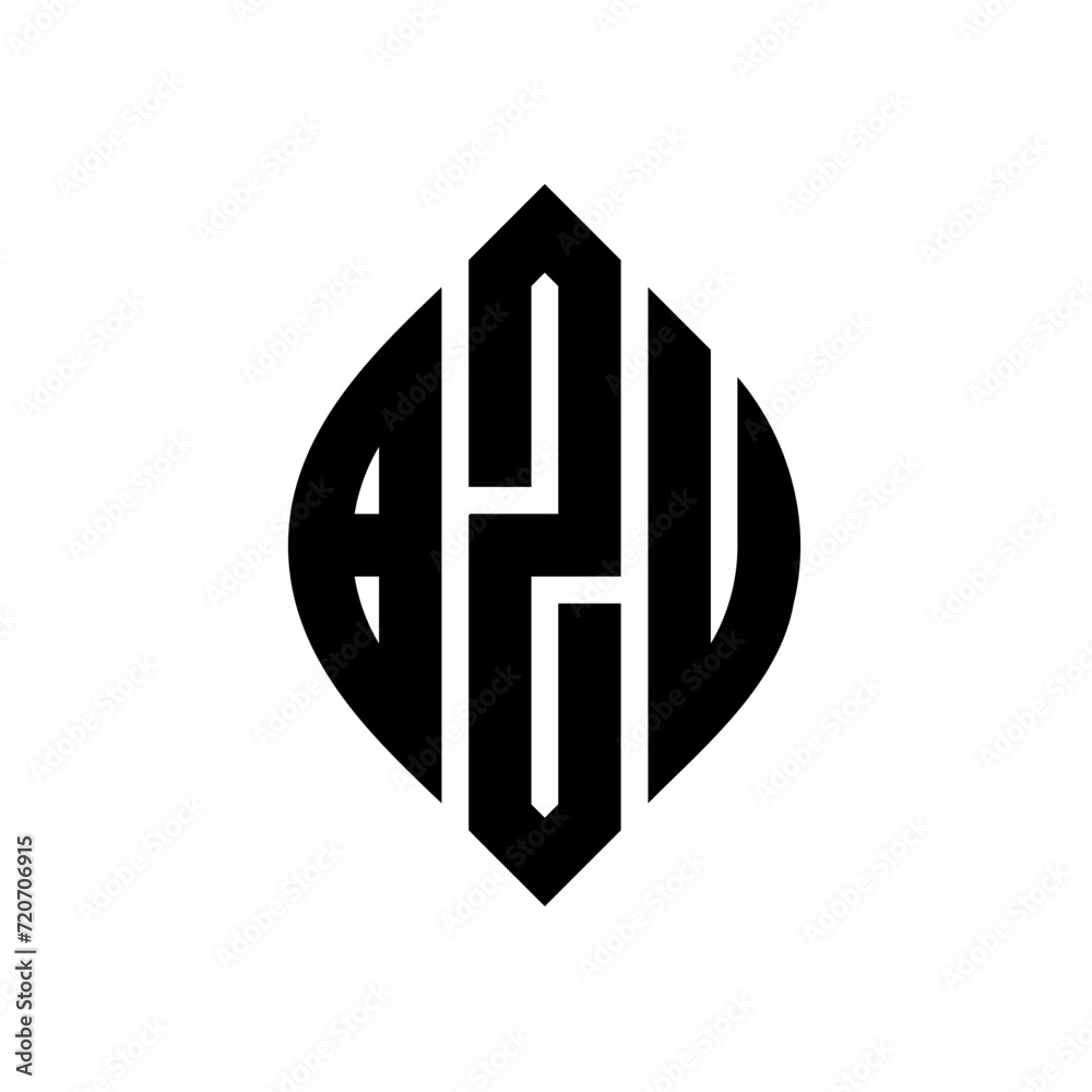 BZU circle letter logo design with circle and ellipse shape. BZU ellipse letters with typographic style. The three initials form a circle logo. BZU Circle Emblem Abstract Monogram Letter Mark Vector. BZU circle letter logo design with circle and ellipse shape. BZU ellipse letters with typographic style. The three initials form a circle logo. BZU Circle Emblem Abstract Monogram Letter Mark Vector.