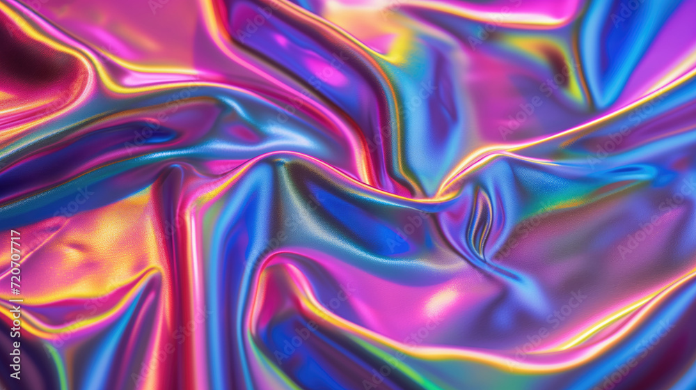 Abstract rainbow holographic iridescent satin. Abstract rainbow holographic iridescent satin.