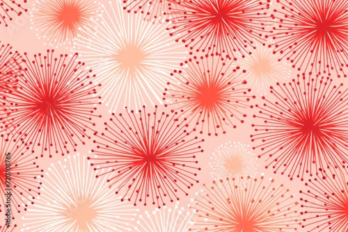 Coral striking artwork featuring a seamless pattern of stylized minimalist starbursts  © Michael