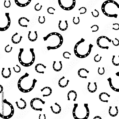 Horseshoe seamless pattern isolated on white background