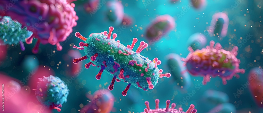Fototapeta premium Bacteria and microorganisms