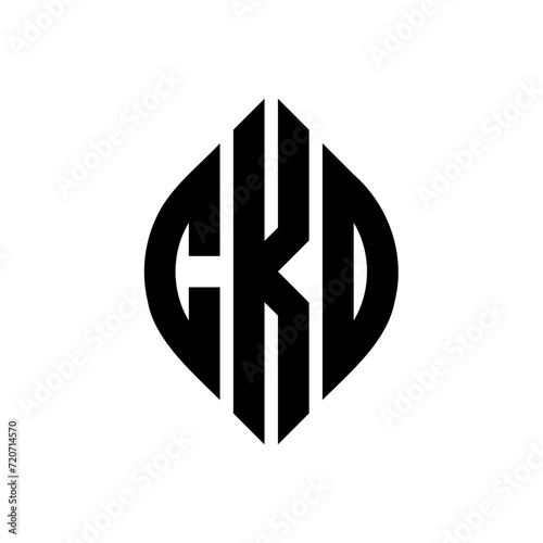 CKD circle letter logo design with circle and ellipse shape. CKD ellipse letters with typographic style. The three initials form a circle logo. CKD Circle Emblem Abstract Monogram Letter Mark Vector.