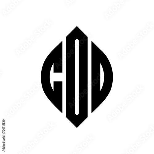 COO circle letter logo design with circle and ellipse shape. COO ellipse letters with typographic style. The three initials form a circle logo. COO Circle Emblem Abstract Monogram Letter Mark Vector.