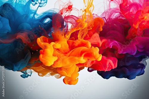 Paint splash. Colorful Ink swirling in water.