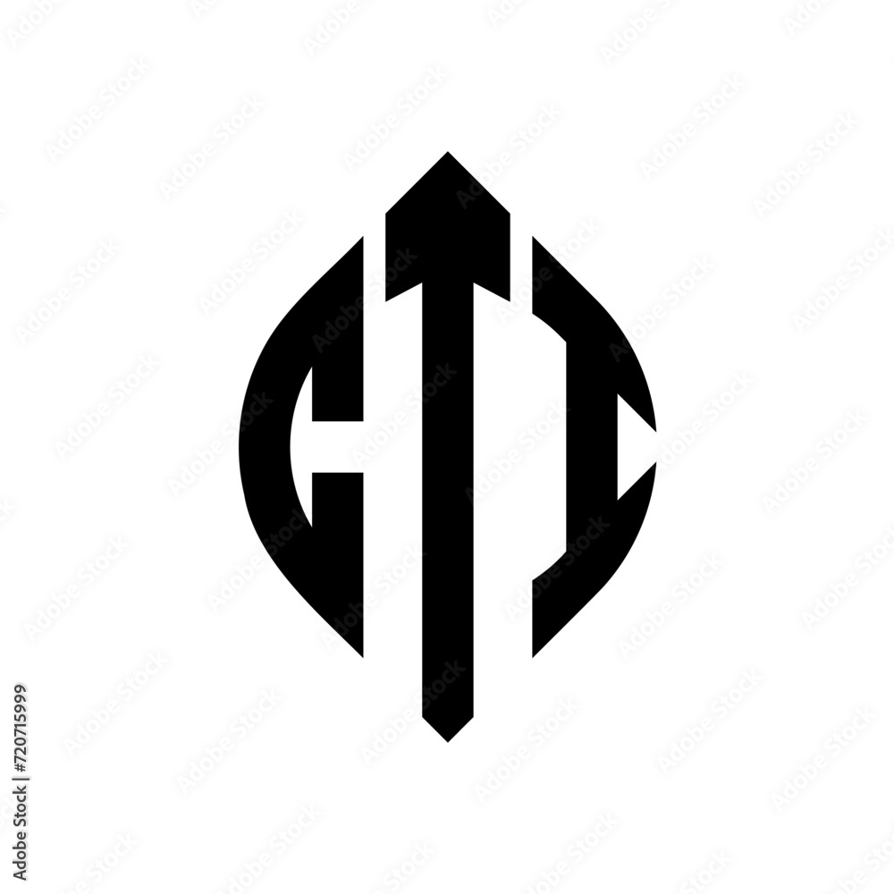 CTI circle letter logo design with circle and ellipse shape. CTI ellipse letters with typographic style. The three initials form a circle logo. CTI Circle Emblem Abstract Monogram Letter Mark Vector. CTI circle letter logo design with circle and ellipse shape. CTI ellipse letters with typographic style. The three initials form a circle logo. CTI Circle Emblem Abstract Monogram Letter Mark Vector.