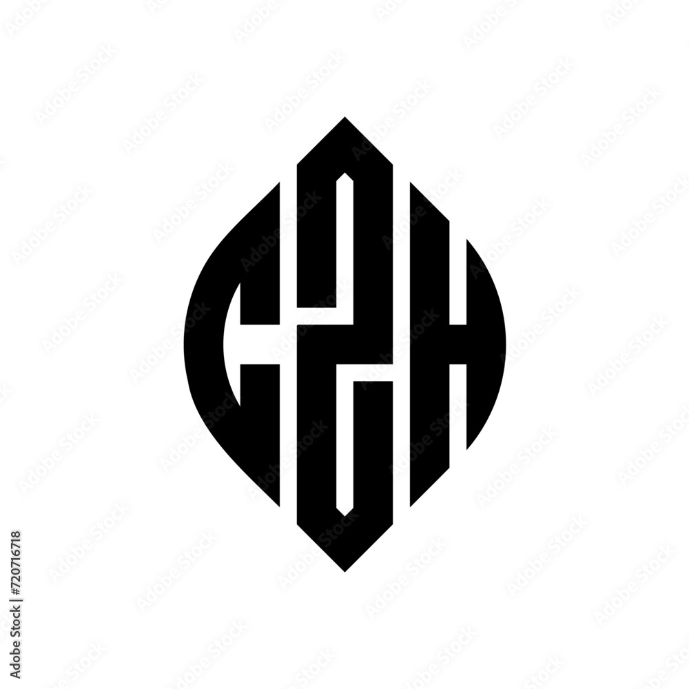 CZH circle letter logo design with circle and ellipse shape. CZH ellipse letters with typographic style. The three initials form a circle logo. CZH Circle Emblem Abstract Monogram Letter Mark Vector. CZH circle letter logo design with circle and ellipse shape. CZH ellipse letters with typographic style. The three initials form a circle logo. CZH Circle Emblem Abstract Monogram Letter Mark Vector.