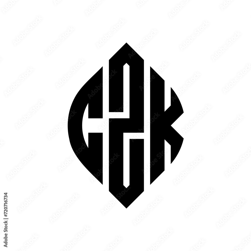 CZK circle letter logo design with circle and ellipse shape. CZK ellipse letters with typographic style. The three initials form a circle logo. CZK Circle Emblem Abstract Monogram Letter Mark Vector. CZK circle letter logo design with circle and ellipse shape. CZK ellipse letters with typographic style. The three initials form a circle logo. CZK Circle Emblem Abstract Monogram Letter Mark Vector.