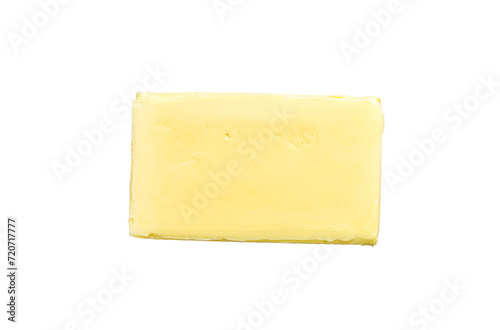 Butter on craft paper, dairy farm products. Isolated, Transparent background. 