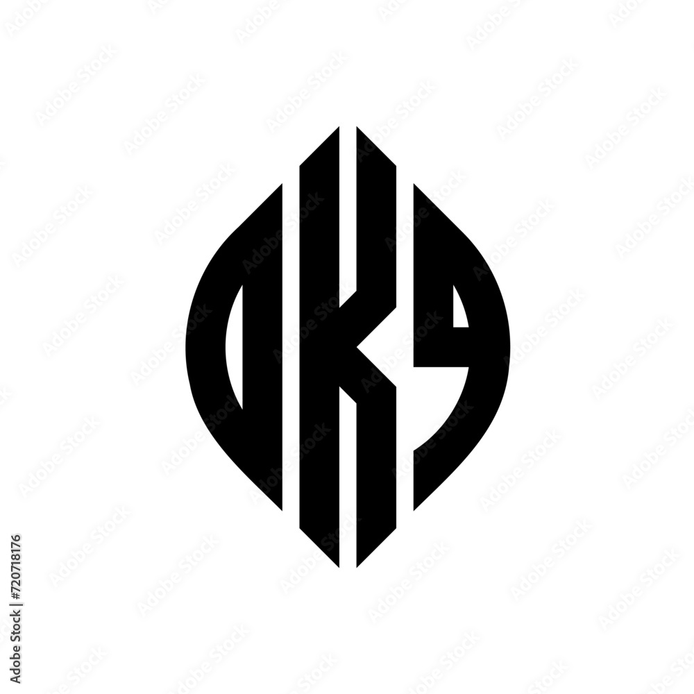 DKQ circle letter logo design with circle and ellipse shape. DKQ ellipse letters with typographic style. The three initials form a circle logo. DKQ circle emblem abstract monogram letter mark vector. DKQ circle letter logo design with circle and ellipse shape. DKQ ellipse letters with typographic style. The three initials form a circle logo. DKQ circle emblem abstract monogram letter mark vector.