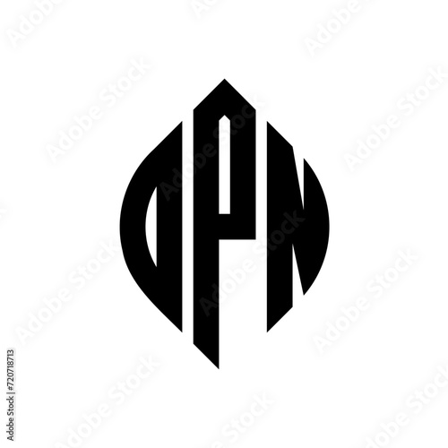 DPN circle letter logo design with circle and ellipse shape. DPN ellipse letters with typographic style. The three initials form a circle logo. DPN circle emblem abstract monogram letter mark vector. photo