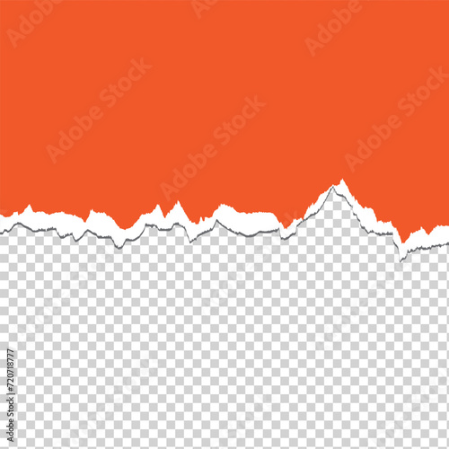 Torn a half sheet of red paper from the bottom. Vector template paper design.