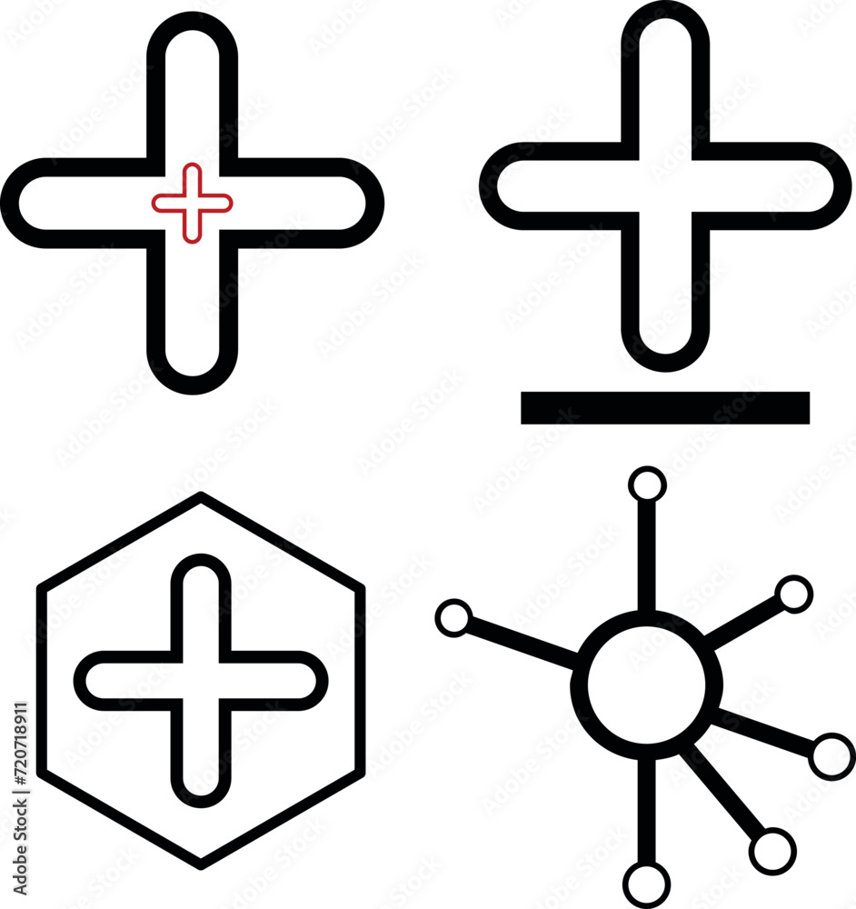 Obraz premium plus minus icon set 