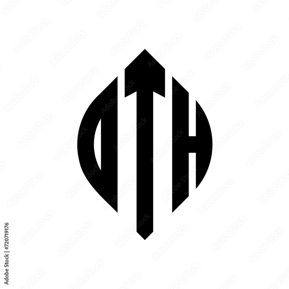 DTH circle letter logo design with circle and ellipse shape. DTH ellipse letters with typographic style. The three initials form a circle logo. DTH circle emblem abstract monogram letter mark vector. DTH circle letter logo design with circle and ellipse shape. DTH ellipse letters with typographic style. The three initials form a circle logo. DTH circle emblem abstract monogram letter mark vector.