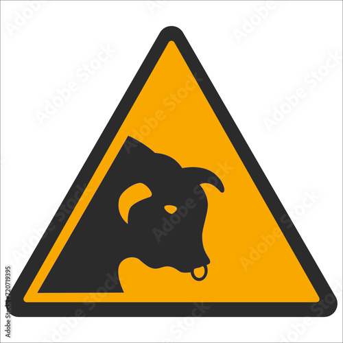 WARNING PICTOGRAM, WARNING; BULL ISO 7010 - W034, SVG