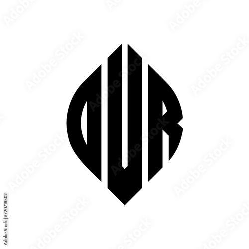 DVR circle letter logo design with circle and ellipse shape. DVR ellipse letters with typographic style. The three initials form a circle logo. DVR circle emblem abstract monogram letter mark vector.