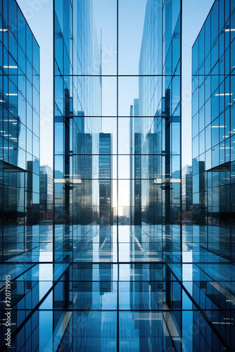 Ascending Reflections: A stunning architectural masterpiece adorned with countless windows, reflecting a mesmerizing abstract pattern, as it reaches majestic heights. Abstract background design