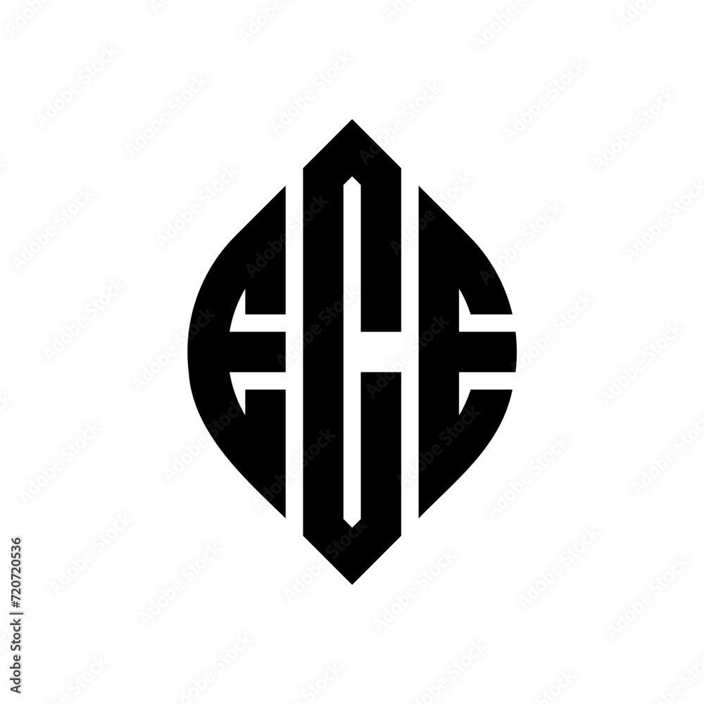 ECE circle letter logo design with circle and ellipse shape. ECE ellipse letters with typographic style. The three initials form a circle logo. ECE Circle Emblem Abstract Monogram Letter Mark Vector. ECE circle letter logo design with circle and ellipse shape. ECE ellipse letters with typographic style. The three initials form a circle logo. ECE Circle Emblem Abstract Monogram Letter Mark Vector.