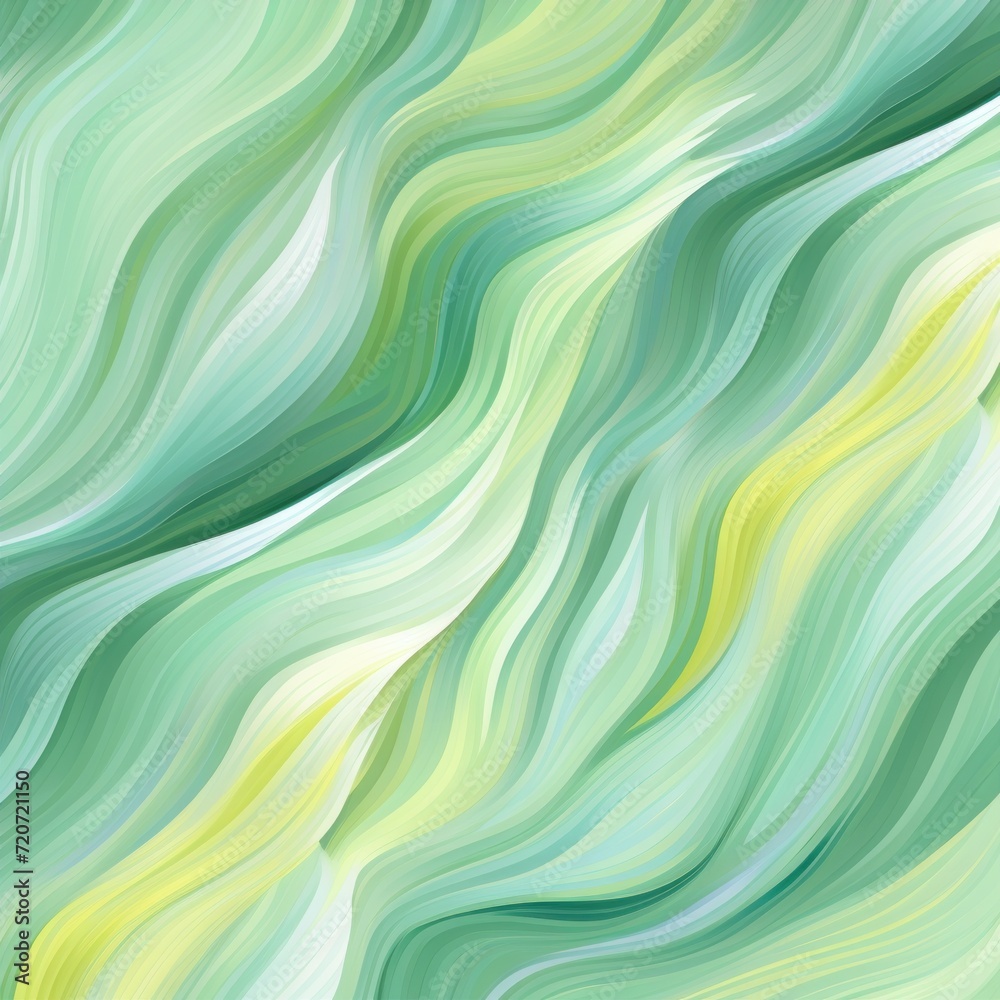 Green seamless pattern of blurring lines in different pastel colours