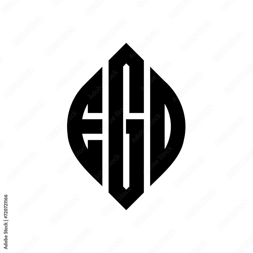 Obraz premium EGD circle letter logo design with circle and ellipse shape. EGD ellipse letters with typographic style. The three initials form a circle logo. EGD Circle Emblem Abstract Monogram Letter Mark Vector.