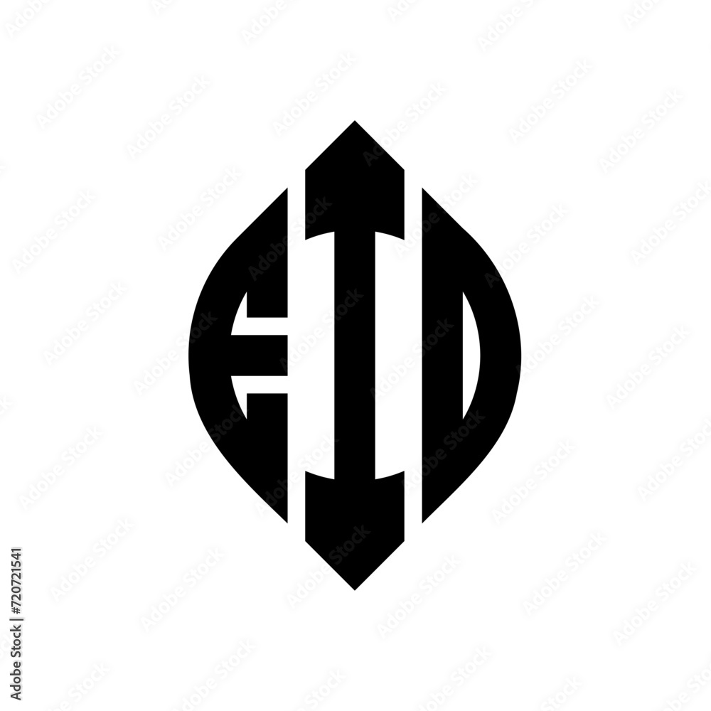 EIO circle letter logo design with circle and ellipse shape. EIO ellipse letters with typographic style. The three initials form a circle logo. EIO Circle Emblem Abstract Monogram Letter Mark Vector.