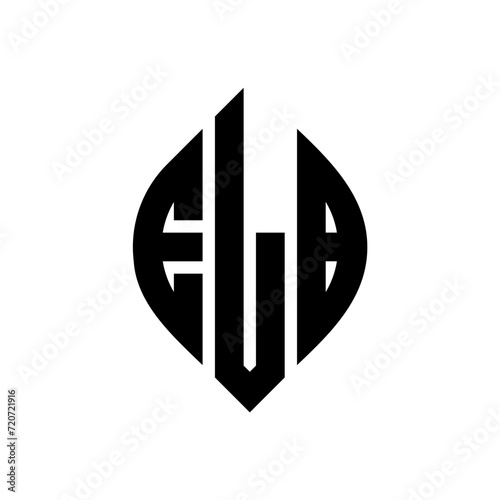 ELB circle letter logo design with circle and ellipse shape. ELB ellipse letters with typographic style. The three initials form a circle logo. ELB Circle Emblem Abstract Monogram Letter Mark Vector.