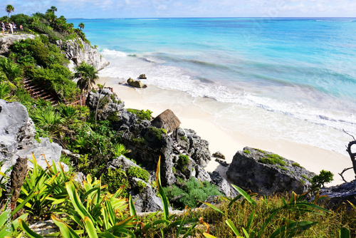 Tulum, Quintana Roo, Mexico - December 15, 2023: Port area for commercial exchange in Tulum, The Maya City of the Dawning Sun.