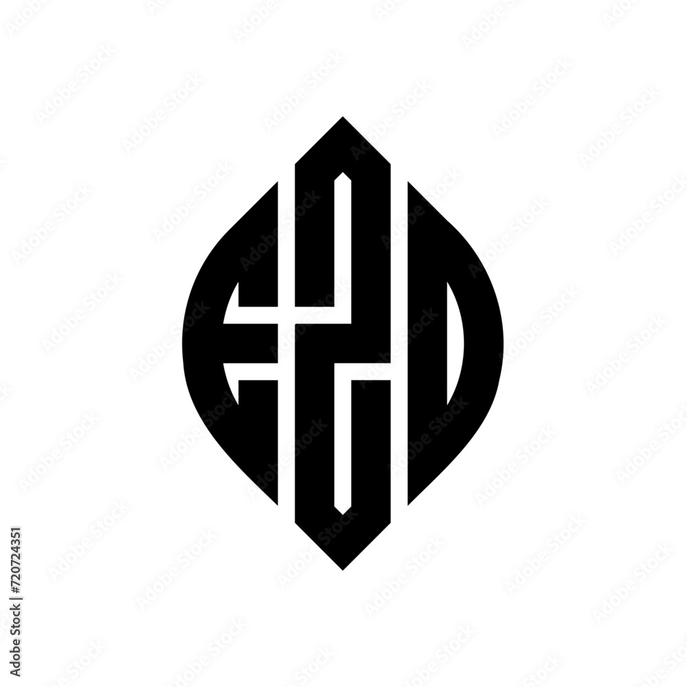 Obraz premium EZD circle letter logo design with circle and ellipse shape. EZD ellipse letters with typographic style. The three initials form a circle logo. EZD Circle Emblem Abstract Monogram Letter Mark Vector.