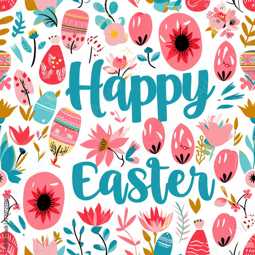 Happy Easter text illustration