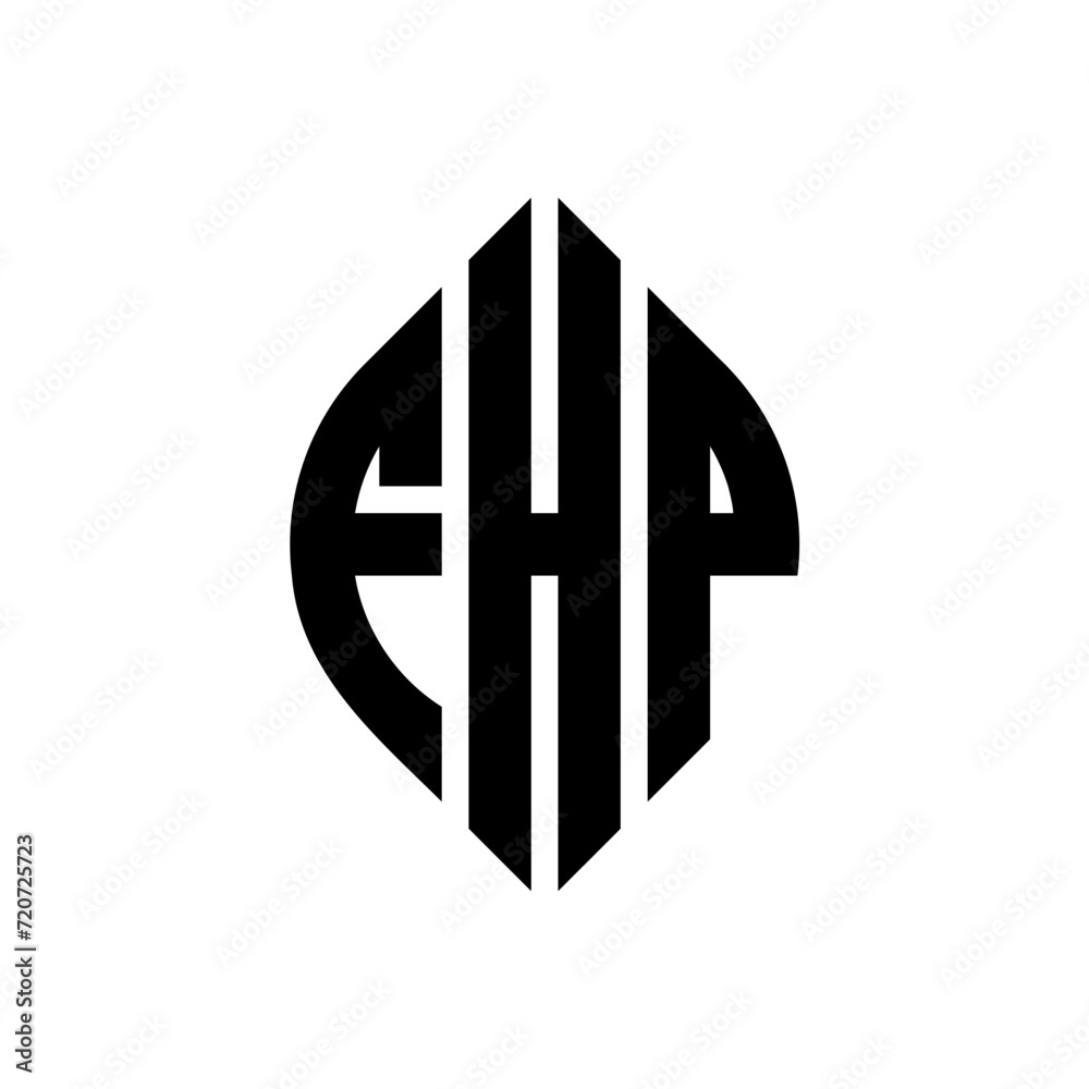 FHP circle letter logo design with circle and ellipse shape. FHP ellipse letters with typographic style. The three initials form a circle logo. FHP Circle Emblem Abstract Monogram Letter Mark Vector. FHP circle letter logo design with circle and ellipse shape. FHP ellipse letters with typographic style. The three initials form a circle logo. FHP Circle Emblem Abstract Monogram Letter Mark Vector.