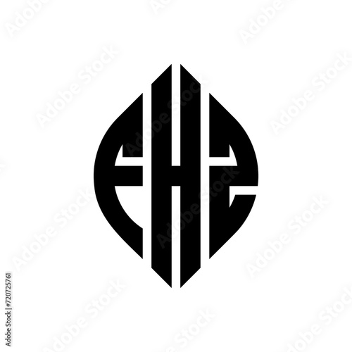 Free Download FHZ circle letter logo design with circle and ellipse shape. FHZ ellipse letters with typographic style. The three initials form a circle logo. FHZ Circle Emblem Abstract Monogram Letter Mark Vector. - GFXLoad