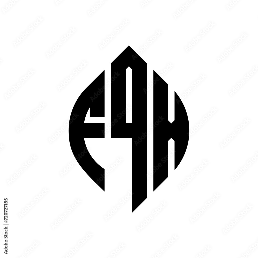 FQX circle letter logo design with circle and ellipse shape. FQX ellipse letters with typographic style. The three initials form a circle logo. FQX Circle Emblem Abstract Monogram Letter Mark Vector. FQX circle letter logo design with circle and ellipse shape. FQX ellipse letters with typographic style. The three initials form a circle logo. FQX Circle Emblem Abstract Monogram Letter Mark Vector.