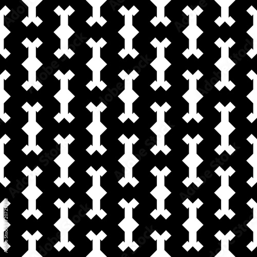 Seamless pattern. Folk image. Figures ornament. Ethnic wallpaper. Mosaics background. Geometric motif. Simple shapes backdrop. Digital paper, web design, textile print, abstract illustration. Vector.