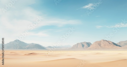 Desert landscape with mountains in the background