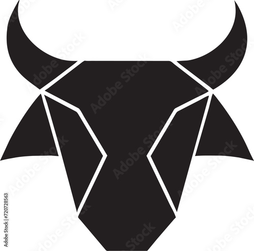 geometric symbol bulls head, icon