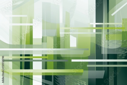 Corporate-friendly background inspired by eco-friendly architecture, using a palette of modern greys and greens and featuring an abstract sustainable message