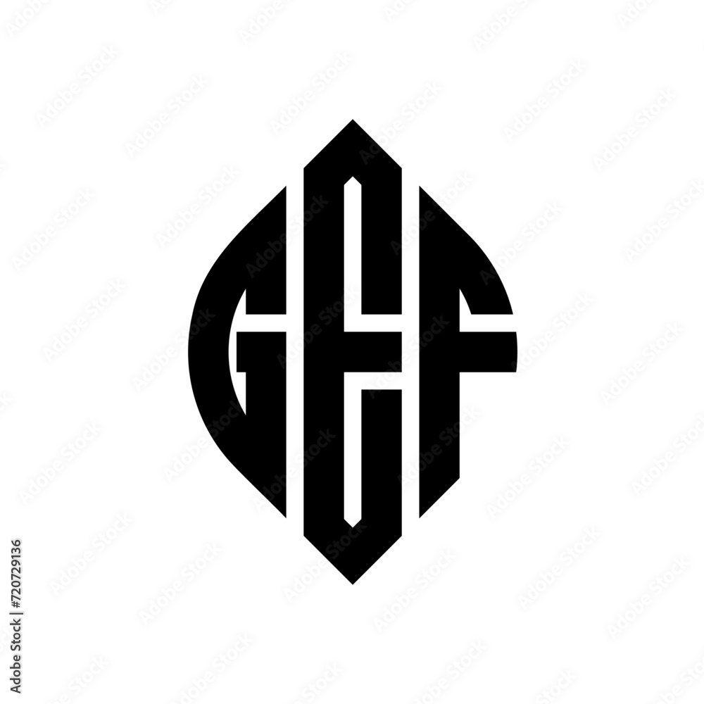GEF logo. GEF letter. GEF letter logo design. Initials GEF logo linked with circle and uppercase monogram logo. GEF typography for technology, business and real estate brand.