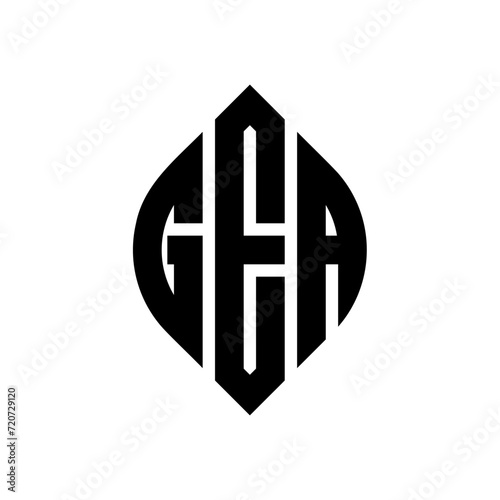 GEA circle letter logo design with circle and ellipse shape. GEA ellipse letters with typographic style. The three initials form a circle logo. GEA Circle Emblem Abstract Monogram Letter Mark Vector.