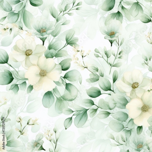 Jadeite watercolor botanical digital paper floral background