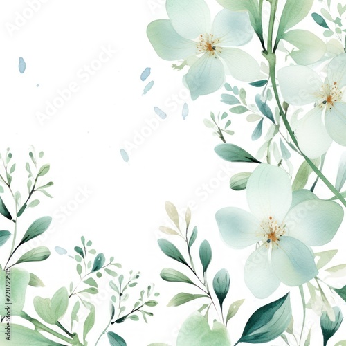 Jadeite watercolor botanical digital paper floral background © Michael