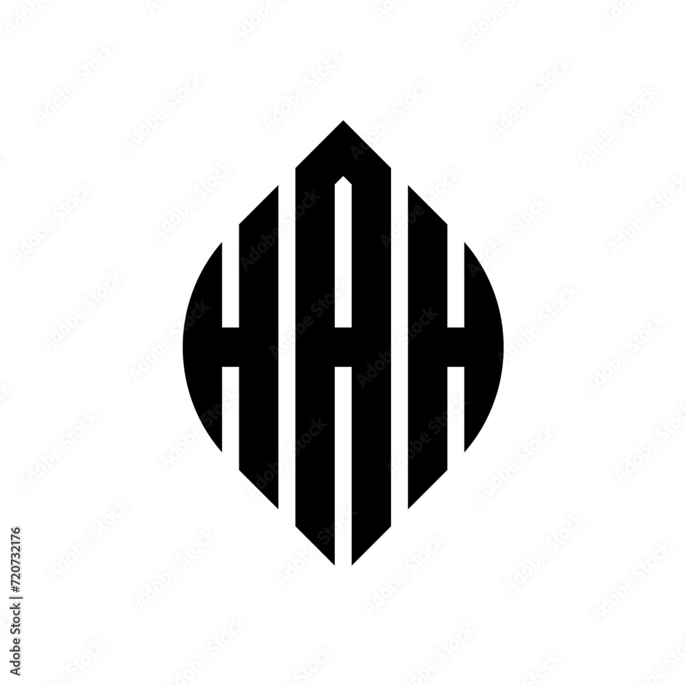 HAH circle letter logo design with circle and ellipse shape. HAH ellipse letters with typographic style. The three initials form a circle logo. HAH circle emblem abstract monogram letter mark vector. HAH circle letter logo design with circle and ellipse shape. HAH ellipse letters with typographic style. The three initials form a circle logo. HAH circle emblem abstract monogram letter mark vector.