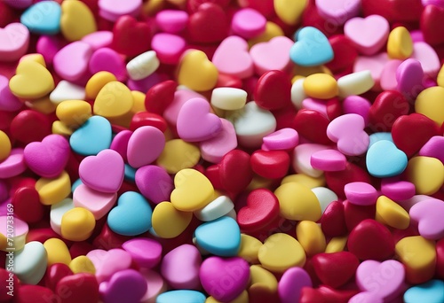 Valentine's Day Day colored brightly candy hearts Background