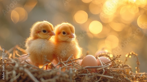 easter chicken and eggs © nataliya_ua