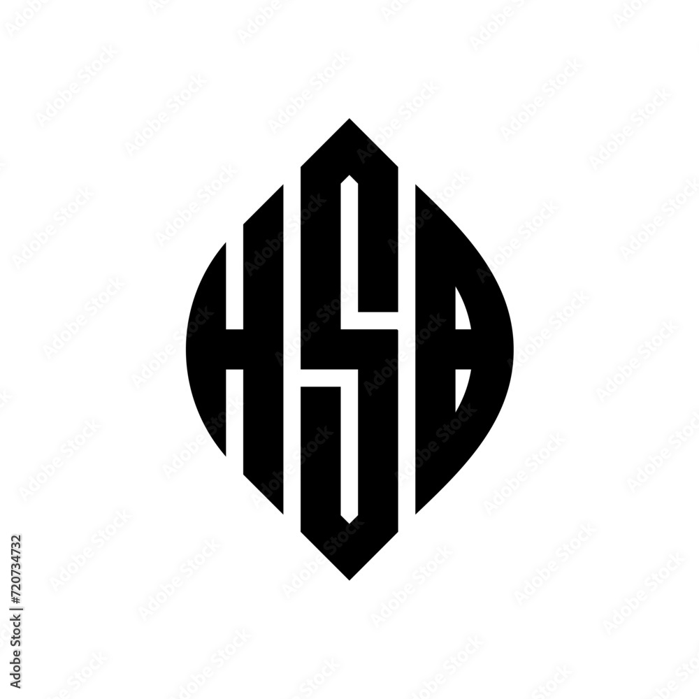 HSB circle letter logo design with circle and ellipse shape. HSB ellipse letters with typographic style. The three initials form a circle logo. HSB circle emblem abstract monogram letter mark vector. HSB circle letter logo design with circle and ellipse shape. HSB ellipse letters with typographic style. The three initials form a circle logo. HSB circle emblem abstract monogram letter mark vector.